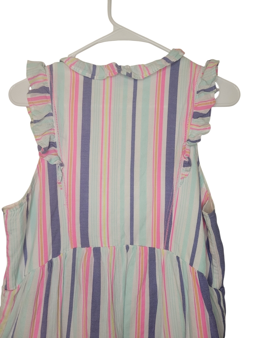 Vineyard Vines Women's Pastel Multi-Stripe Ruffle Sundress - Pink Blue Mint - Picture 5 of 7